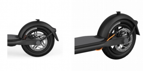 Side by side comparison of tires of the Ninebot F25 and the Ninebot F30