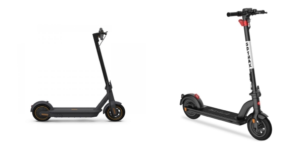 Segway Ninebot MAX and Gotrax G4 images side by side.